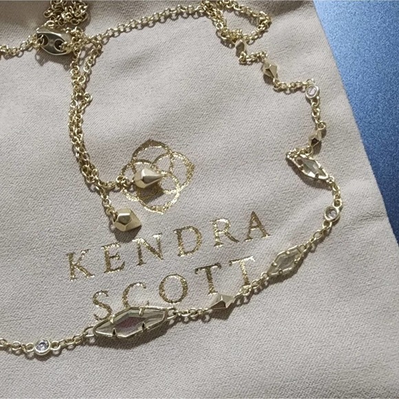 Kendra Scott rose Gold plated Debra Choker adjustable Necklace iridescent stones - Picture 8 of 11